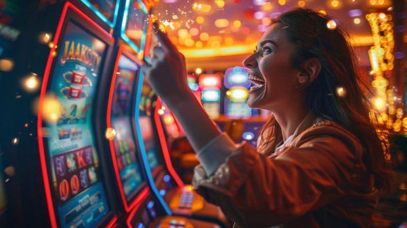 Android phone displaying slot game interface in mobile browser